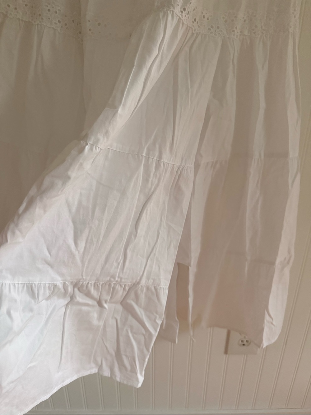 NWT White Tiered Maxi Skirt size M - Picture 5 of 7